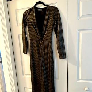 Metallic midi dress